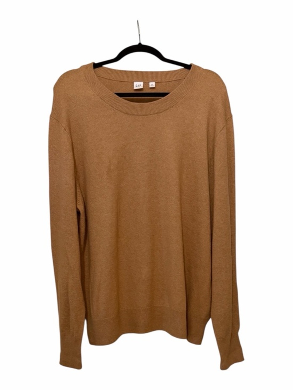 GAP Women's Cotton Blend Crewneck Sweater in Camel